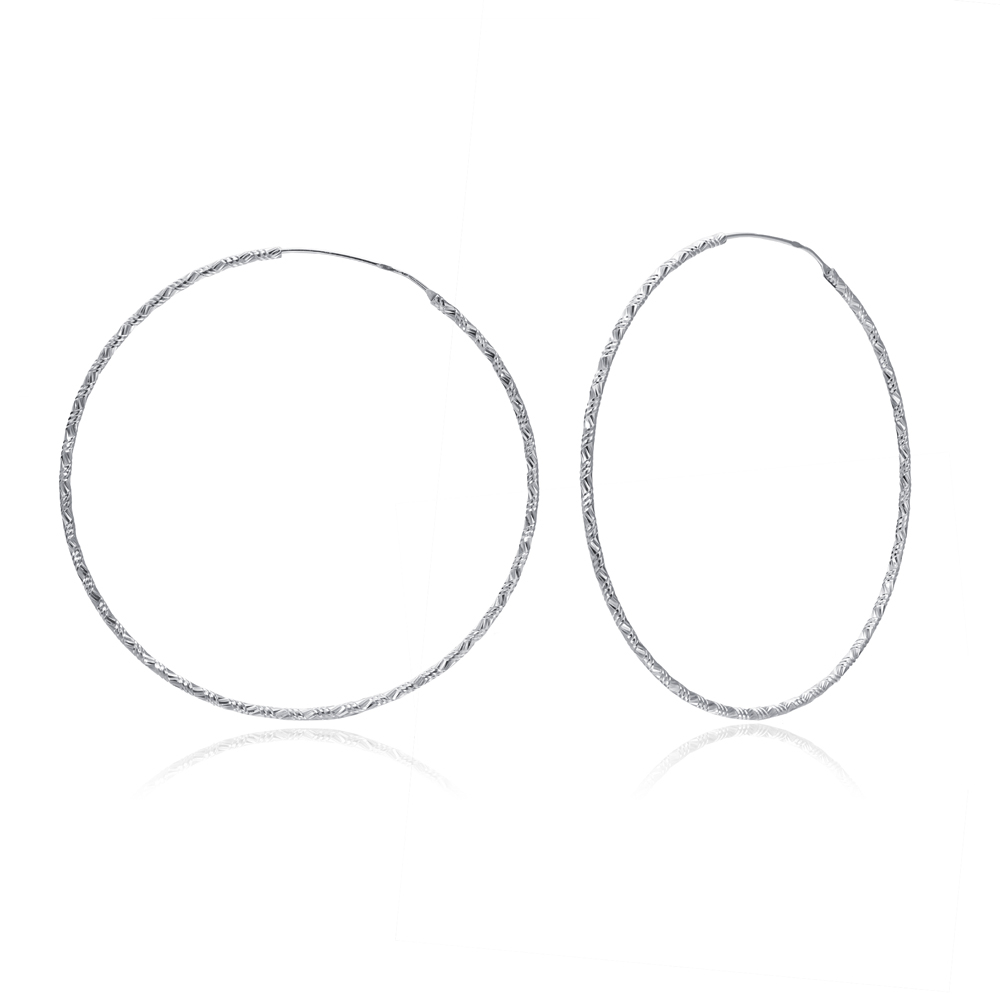 Серьги,Серебро,с вставкой Без вставок,с замком Кольцо,Конго,ИТАЛИЯ