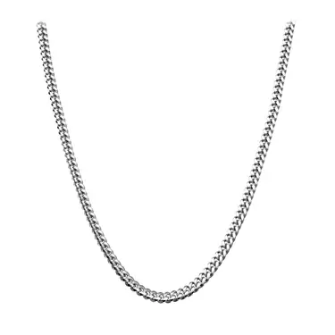 Серебряная цепочка Панцирного плетения, ширина 3,5мм, родий