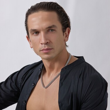 Серебряная мужская цепь, плетение Рамзес, родирование, ширина 7 мм