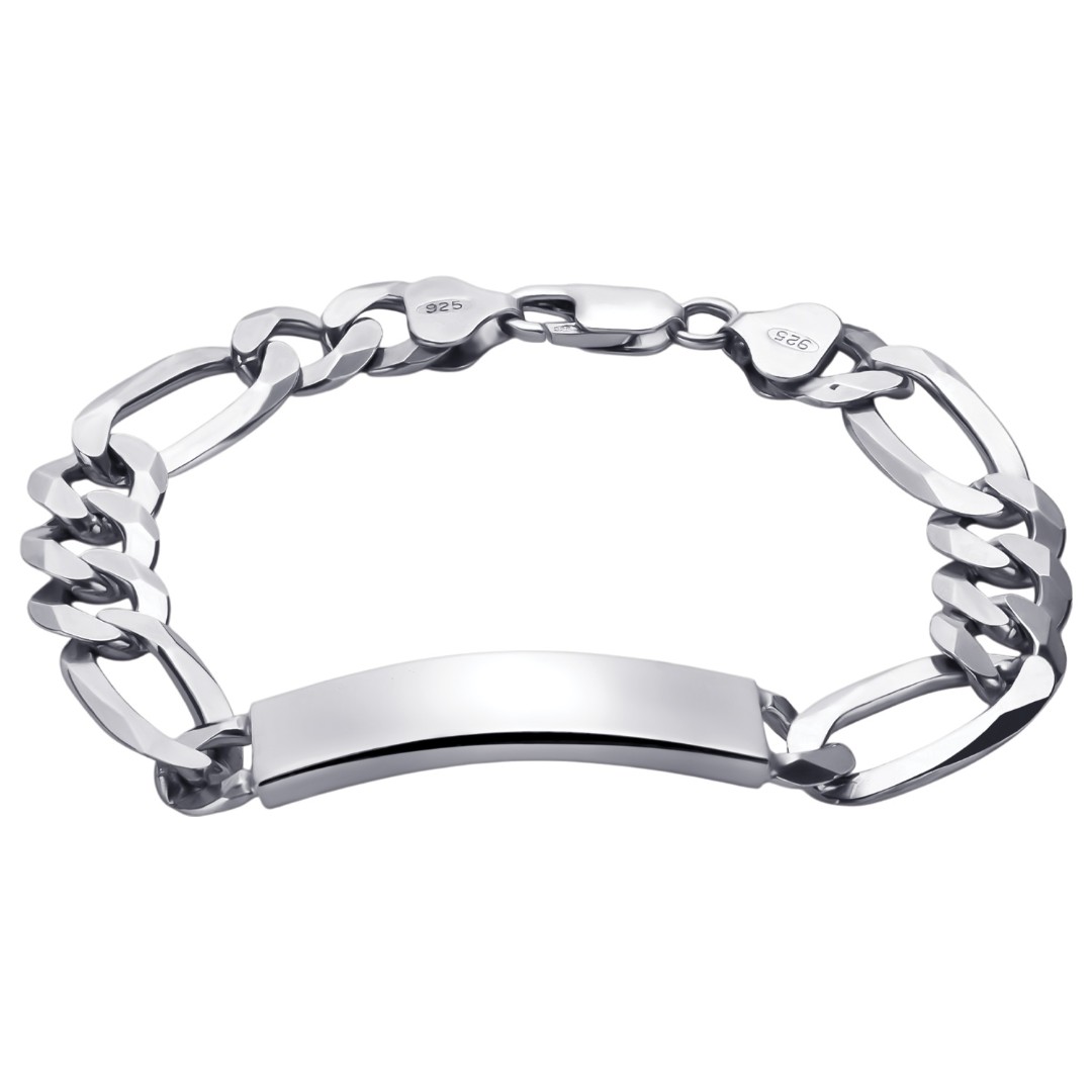 Браслет на руку,Серебро,с вставкой Серебряная вставка,с замком Карабинный,ИТАЛИЯ