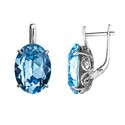 Серьги,Серебро,с вставкой Кристалл Сваровски,с замком Скоба,Английский,РОССИЯ
