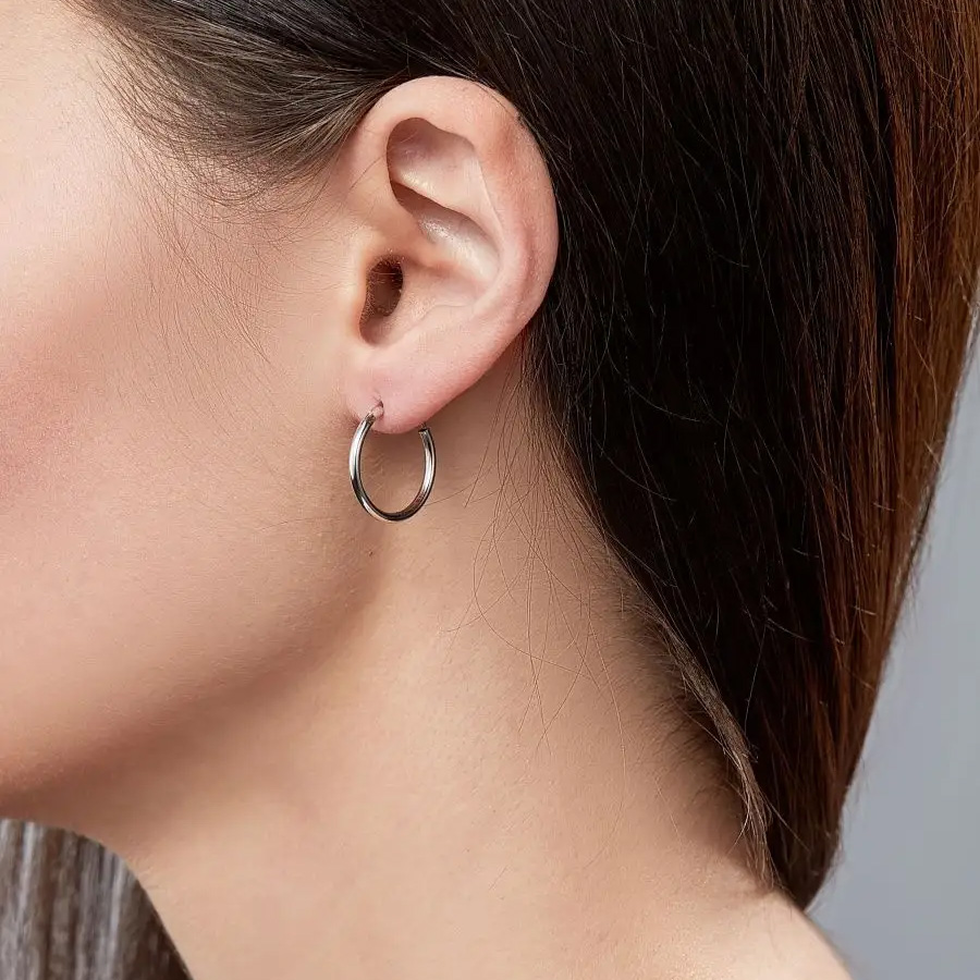 Серьги,Серебро,с вставкой Без вставок,с замком Кольцо,Конго,КИТАЙ