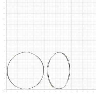 Серебряные классические плоские гладкие серьги Кольца / Конго / Круглые, 7 см, родирование