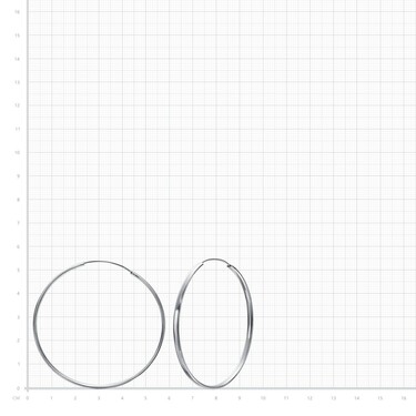 Серебряные классические плоские гладкие серьги Кольца / Конго / Круглые, диаметр 5,5 см, родирование