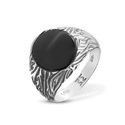 Крупное женское кольцо  Кольцо,Серебро,с вставкой Черная цвета,РОССИЯ