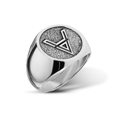 Серебряное кольцо Велес, чернение