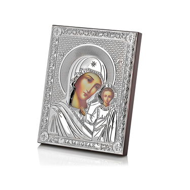 Православная икона Богородица 14х18 см, серебро, гальваника