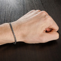 Браслет на руку,Серебро,с вставкой Без вставок,с замком Карабинный,ИТАЛИЯ