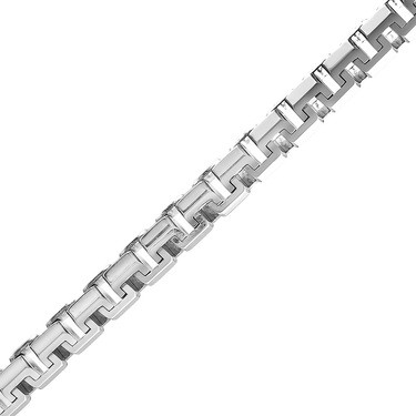 Серебряный мужской браслет, плетение Сколоченный Якорь, родирование, ширина 7 мм