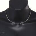 Серебряная цепочка, плетение Кордовое, родированая, ширина 2,5 мм Цепочка на шею,Серебро,с замком Карабинный,РОССИЯ