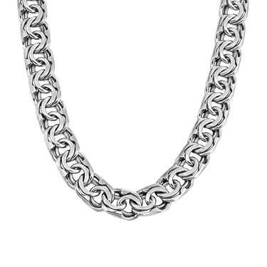 Широкая мужская серебряная цепь, ручного плетения Бисмарк, ширина 1,2 см