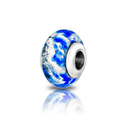 Шарм,Перлина,Серебро,с вставкой Муранское стекло Белая,Голубая цвета,РОССИЯ