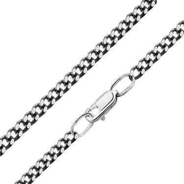 Серебряная цепочка плетение панцирь с чернением, ширина 3,2 мм