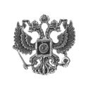 Значок,Серебро,с вставкой Белая цвета,РОССИЯ