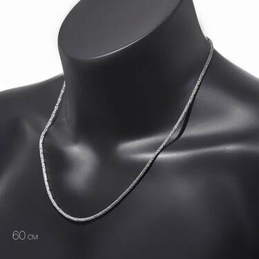 Серебряная цепочка, плетение Лисий хвост, покрытие родий, ширина 2,5 мм