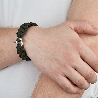 Браслет из паракорда с серебряным замком, ширина 1,9 см