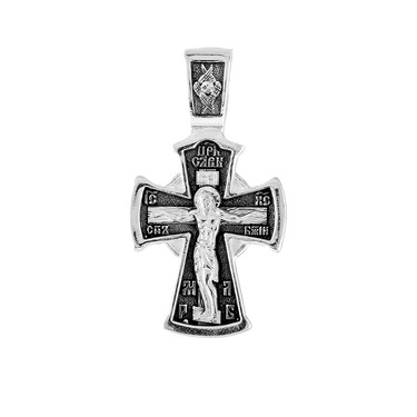 Серебряный православный крестик с чернением