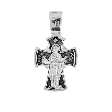 Серебряный православный крестик с чернением