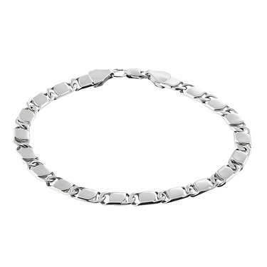 Серебряный литьевой браслет, ширина 6,1 мм