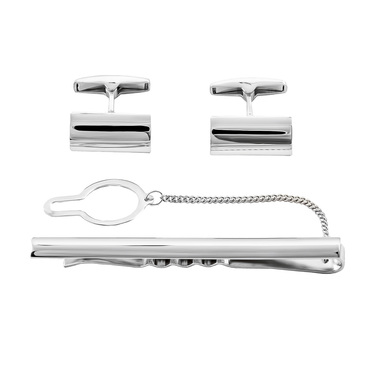 Серебряный зажим для галстука, покрытие родий