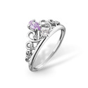 Кольцо,Серебро,с вставкой Фианит Белая,Сиреневая цвета,РОССИЯ