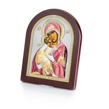 Православная икона Владимирская Божья Матерь 17,5 х 22,5 см, серебро, гальваника
