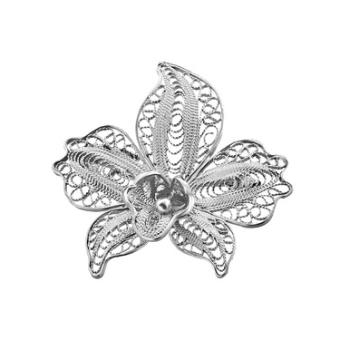 Серебряная женская брошь 