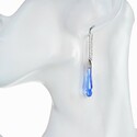 Серьги,Серьги Протяжки,Серьги Продевки,Длинные серьги,Серьги Цепочки,Серебро,с вставкой Ювелирное стекло Голубая цвета,с замком Протяжка,РОССИЯ