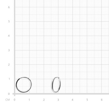Серебряные классические гладкие серьги Кольца / Конго / Круглые / Хаггисы, родий, диаметр 1 см