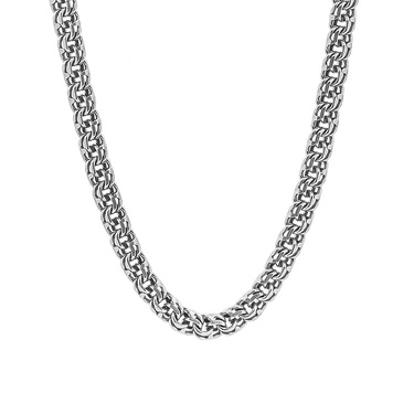 Серебряная цепочка, плетение ручной Бисмарк с алмазной гранью, чернение, 30 грамм, ширина 5,5 мм