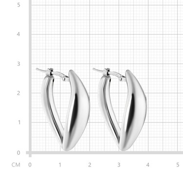 Серебряные серьги овальной формы, покрытие родий