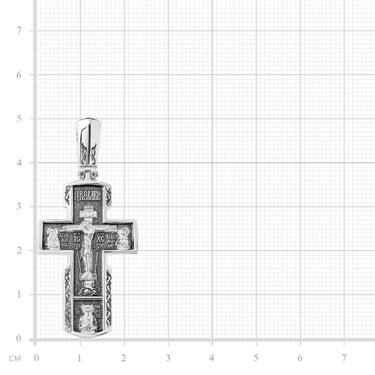 Серебряный мужской православный крест с чернением