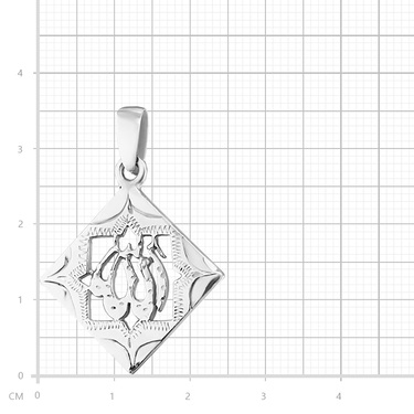 Серебряная подвеска мусульманская, родий