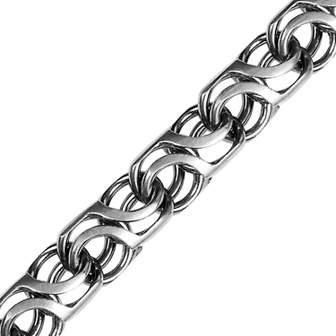 Серебряный мужской браслет, плетение Арабский Бисмарк с чернением ширина 0,9 см