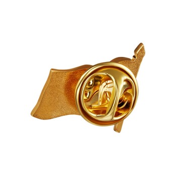 Серебряный значок Флаг России Триколор, эмаль, позолота