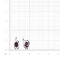 Серьги,Серебро,с вставкой Фианит Белая,Фиолетовая цвета,с замком Английский,РОССИЯ