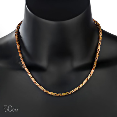 Серебряная мужская литая цепь с гранями, покрытие позолотой, ширина 5 мм