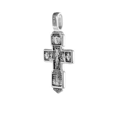 Большой серебряный мужской крест с чернением