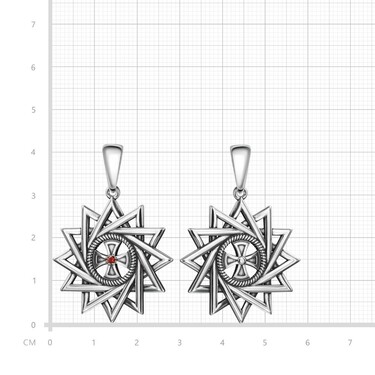 Серебряная двусторонняя подвеска 