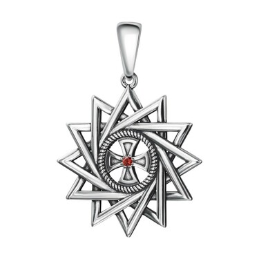 Серебряная двусторонняя подвеска 