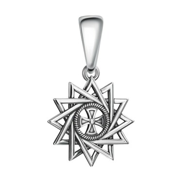 Серебряная двусторонняя подвеска 