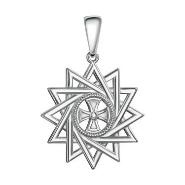 Серебряная двусторонняя подвеска 