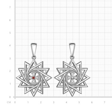 Серебряная двусторонняя подвеска 