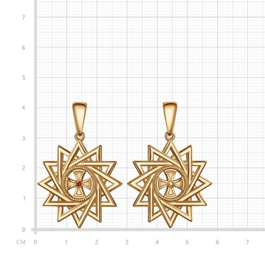 Серебряная двусторонняя подвеска 