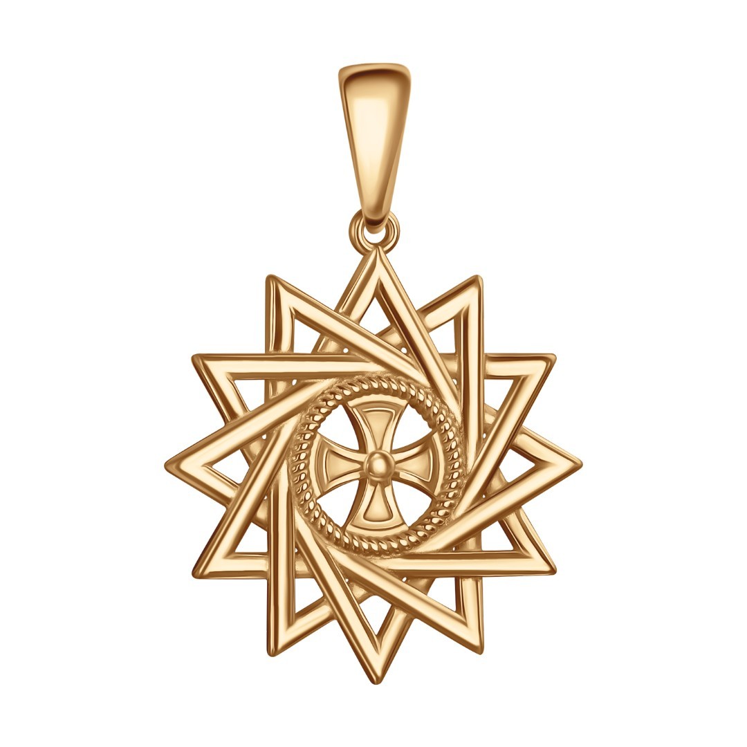 Серебряная двусторонняя подвеска Подвеска,Амулет,Оберег,Медальон,с вставкой Фианит Красная цвета,РОССИЯ