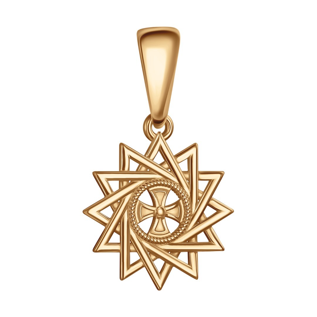 Серебряная двусторонняя подвеска Подвеска,Амулет,Оберег,Медальон,с вставкой Фианит Красная цвета,РОССИЯ