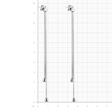 Серебряные серьги прямые,плетение снейк