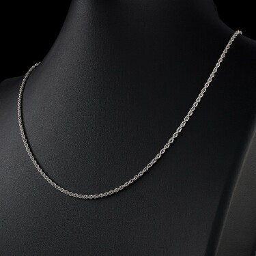 Серебряная женская цепочка, плетение Кордовое, родированая, ширина 1,9 мм