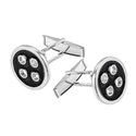 Запонки,Серебро,с вставкой Эмаль Черная цвета,РОССИЯ