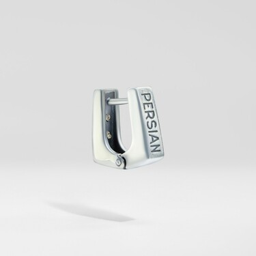 Серебряная мужская серьга, вставка раухтопаз, чернение